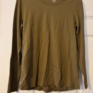 Olive Green and Light Blue Long Sleeve Top